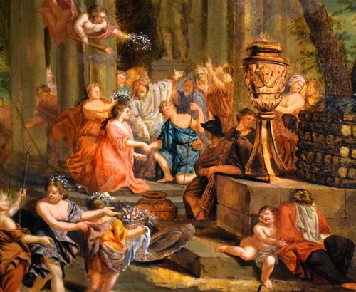 Scène de mariage mythologique - Jacob Franse, actif vers 1720-1730